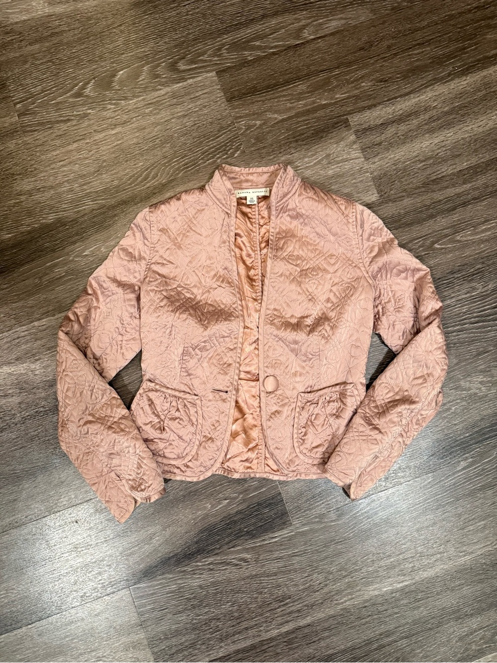 Banana Republic Quilted Blush Pink Bomber Jacket